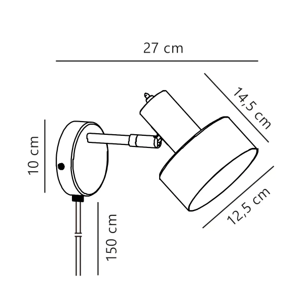 Regulowana lampa ścienna do czytania Matis 2512201003 czarny