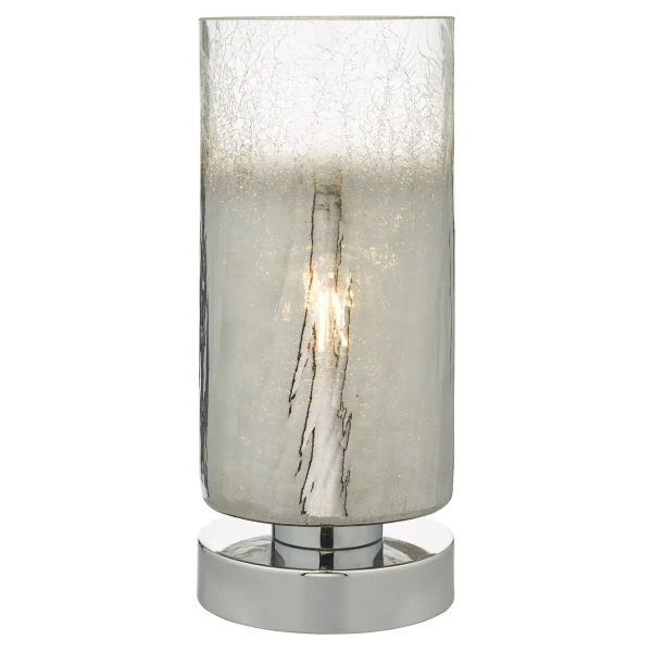 Stołowa lampa tuba Deena DEE4208 szklana na stolik chrom