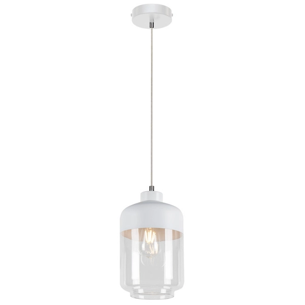 Loftowa lampa wisząca AMARETTO 15800102 szklany zwis przezroczysty biały