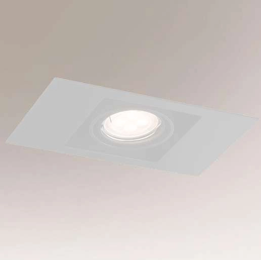 Spot LAMPA sufitowa EBINO 7315 Shilo podtynkowa OPRAWA wpust metalowy prostokątny biały