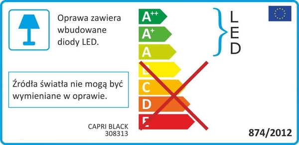 Plafon LAMPA sufitowa CAPRI 308313 Polux regulowana OPRAWA listwa LED 15W 3000K metalowa czarna