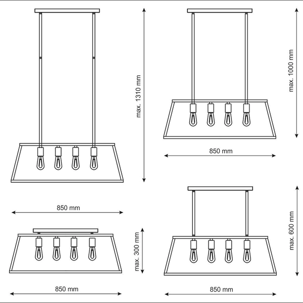 Loftowa LAMPA wisząca FINLAND 305503 IL MIO szklana OPRAWA retro zwis klatka czarna