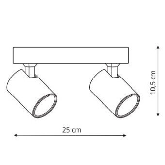 Sufitowa lampa natynkowa Snow nowoczesne tuby czarne złote