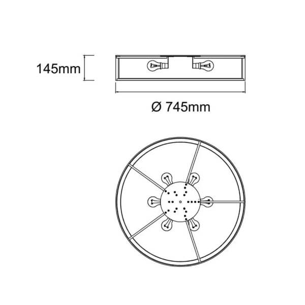 Sufitowa lampa Zalindro czarna biała chrom OR86577 6xE27 do sypialni