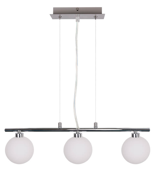 Wisząca lampa pokojowa Raisa balls szklana chrom biała