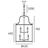 Retro LAMPA wisząca NEW YORK P08434CH Cosmolight industrialny zwis do jadalni przezroczysty