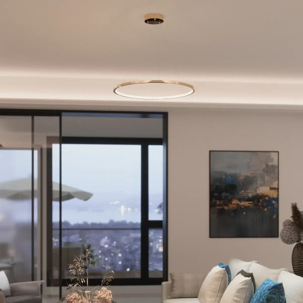 Ringowy żyrandol do jadalni PL0150-GD LED 35W 3000-4000K złota