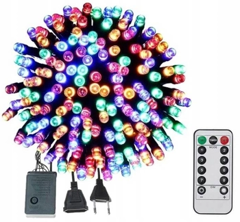 Świąteczna iluminacja z pilotem 300 LED 22,7m kolorowe