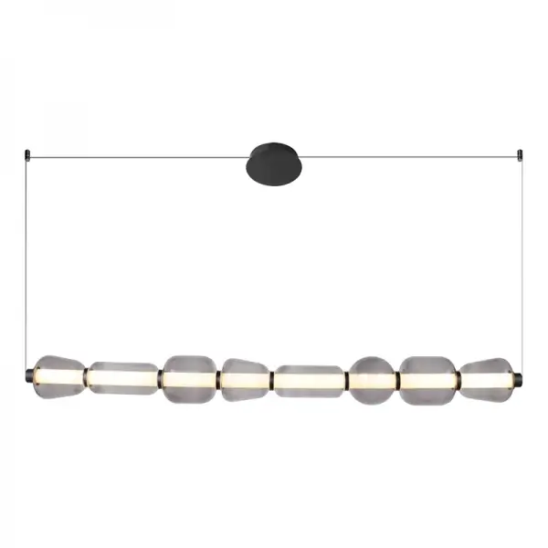 Szklana lampa wisząca 23066 LED 37W 3000K przydymione szkło czarny