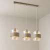 Żebrowana lampa wisząca do jadalni Valentino ML2239 potrójna beżowa