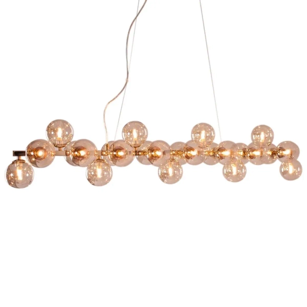 Lampa wisząca nad stół Splendor 4200960-5503 kulista szklana bursztynowa