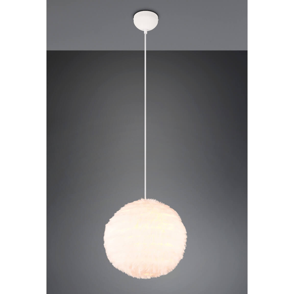 Pluszowa lampa wisząca Furry R31581001 kula biały