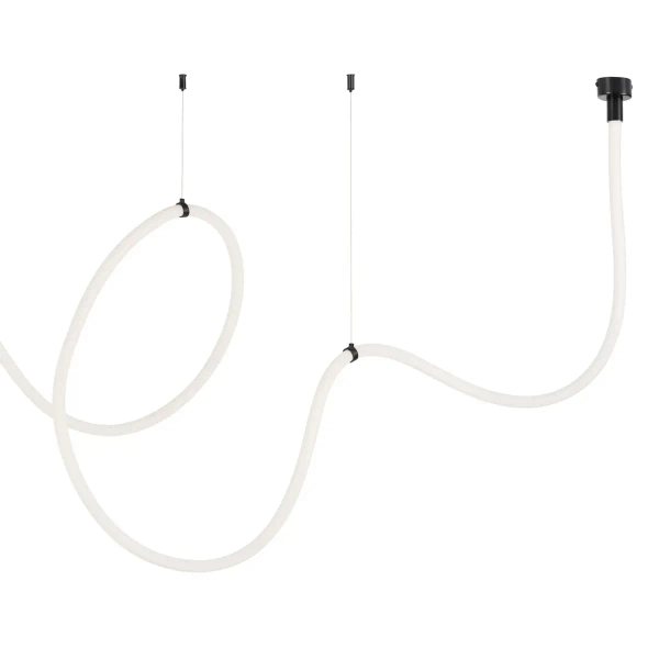 Lampa wisząca nowoczesna SNAKE MD1021-5 biała czarna metal PVC 72W 3000K 5M wąż ledowy