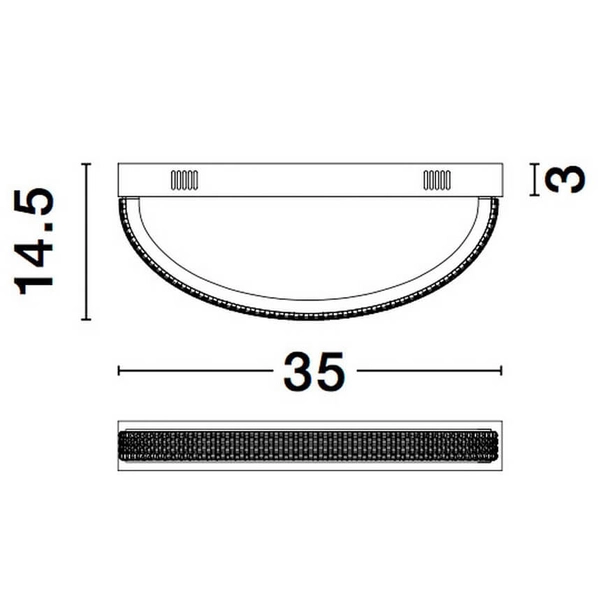 Pokojowy kinkiet ledowy Obera z kryształkami LED 6,5W 3000K złoty