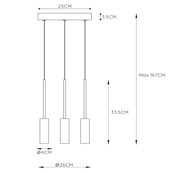 Lampa kaskadowa wisząca TUBULE 24401/21/30 Lucide LED 21W 2700K czarna