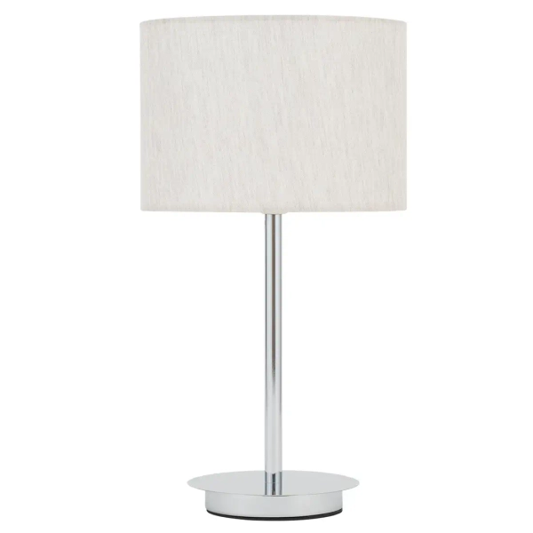 Stołowa lampa z abażurem HOTEL MOOD 11778 tkaninowa beżowa chrom