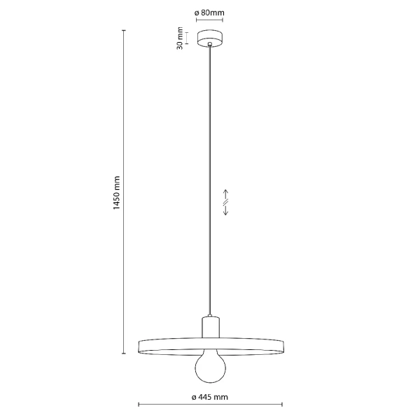 Metalowa zwisająca lampa Sila 10762 dysk na kablu zielony