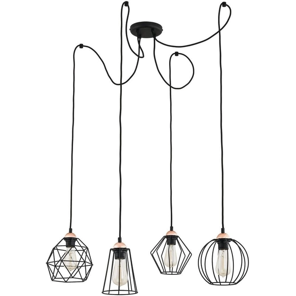 Wielopunktowa lampa wisząca loft Cubus 1646 TK Lighting czarna