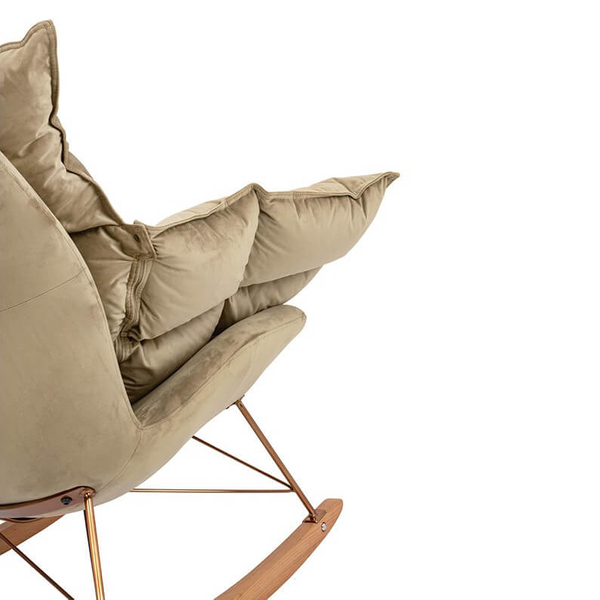 Fotel bujany z poduszką Swing velvet KH1301100129 King Home tapicerowany khaki