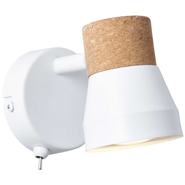 Metalowa lampa ścienna Moka 75711/75 korek biała