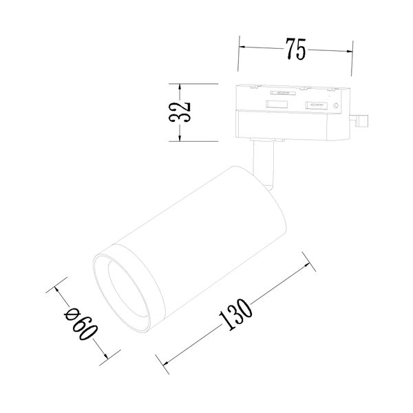 Jednoobwodowa lampa sufitowa szynowa MICA ML1142 tuba złota czarna