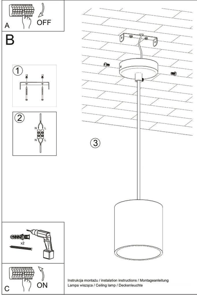 Wisząca LAMPA SL.0051 metalowa OPRAWA zwis tuba czarna
