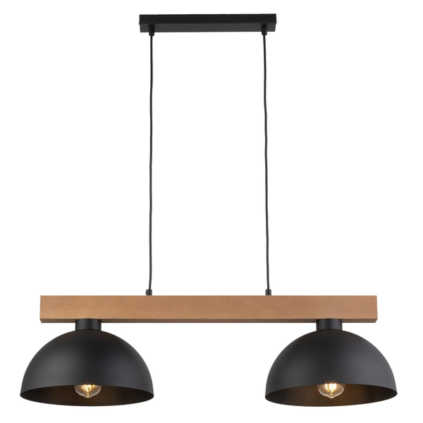 Podwójna lampa zwisająca rustykalna Oslo 4711 TK Lighting drewniana czarna