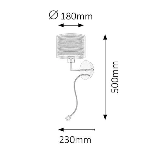 Kinkiet LAMPA ścienna ANASTASIA 2629 Rabalux abażurowa OPRAWA z peszlem LED 1W 4000K do czytania chrom brązowa