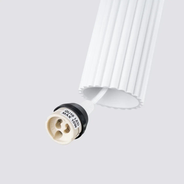 Podłużna lampa wisząca Karbon SL.1535 minimalistyczna tuba biała OUTLET