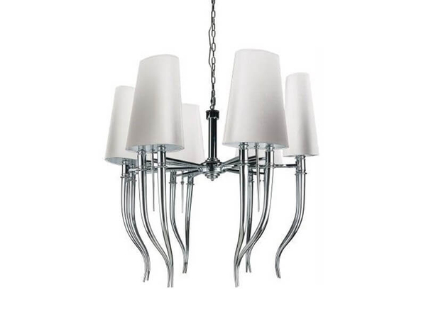 Sypialniany żyrandol Diablo nad łóżko lampa biała chrom