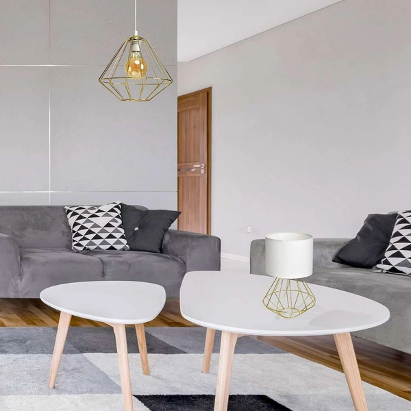 Biurkowa LAMPA stojąca LUPO MLP6268 Milagro druciana LAMPKA stołowa klatka metalowa złota