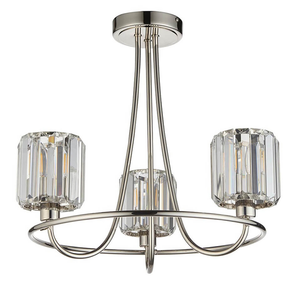 Potrójna lampa sufitowa do salonu Berenice 104107 srebrny przezroczysty