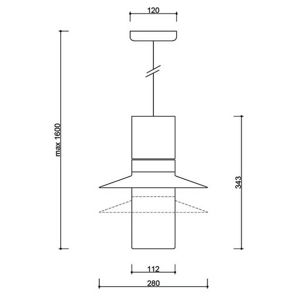 Metalowa lampa wisząca Caponio CPA111P0 kapelusz biały