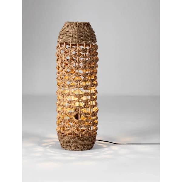 Naturalna lampa stojąca SIVORLA LE45380 do salonu drewniana