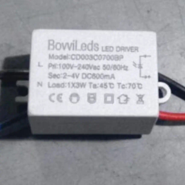 Mini transformator ledowy do lamp wewnętrznych 1600 1x3W 230V biały