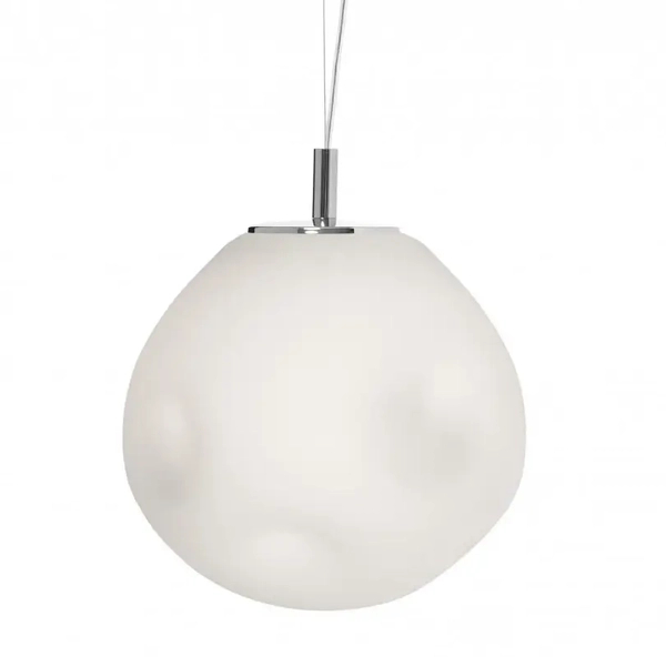Zwisająca lampa nad stół Cloe 11066103 Kaspa do salonu biała chrom