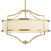LAMPA okrągła Stesso Old Gold M Orlicki Design wisząca OPRAWA w stylu klasycznym abażurowa kremowa złota
