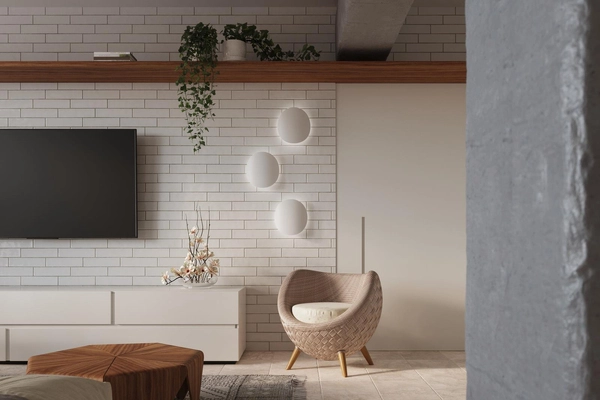 LAMPA ścienna SL.0934 metalowa OPRAWA kinkiet kamień biały