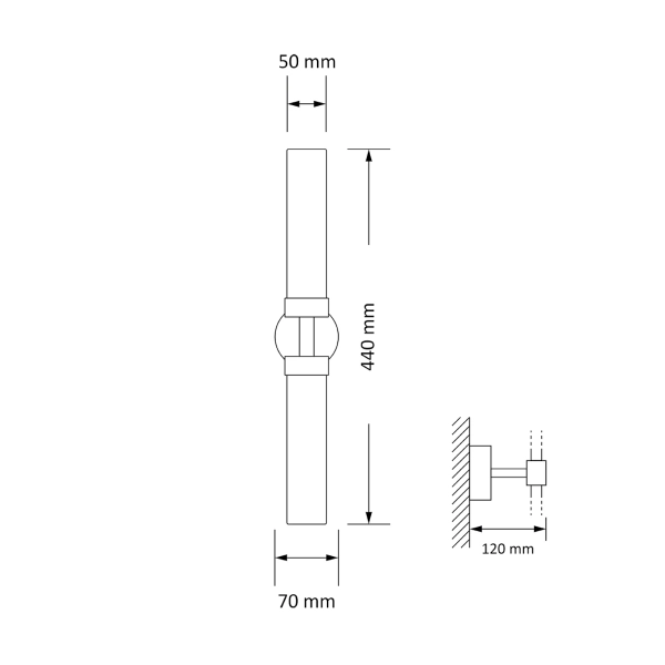 Ścienna lampa góra-dół Mussa MUS-K-2 (ZM) II 440 LED 9W 3000K mosiądz