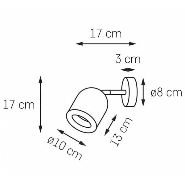Minimalistyczny kinkiet ścienny SPARK 50930101 Kaspa regulowany biały