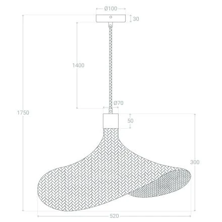 Lampa wisząca z bambusa Boho ABR-LWS-BH40-E27 Abruzzo nad stół brąz