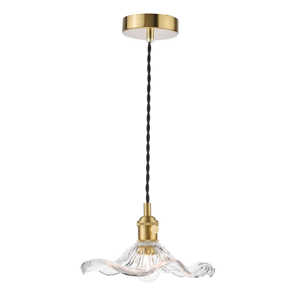 Lampa jadalniana zwis Hadano HAD0140-12 szklana mosiądz przezroczysty