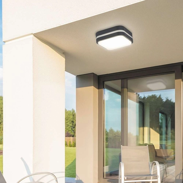 Ogrodowa LAMPA sufitowa HAMBURG 8850 Rabalux zewnętrzna OPRAWA outdoor LED 12W 4000K metalowy kinkiet IP44 grafitowy biały