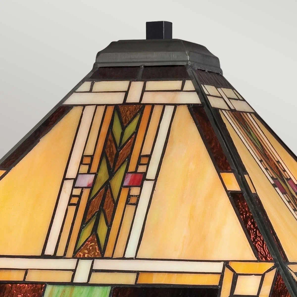 Witrażowa stołowa lampa Navajo QZ-NAVAJO-TL-VB szklana brązowa
