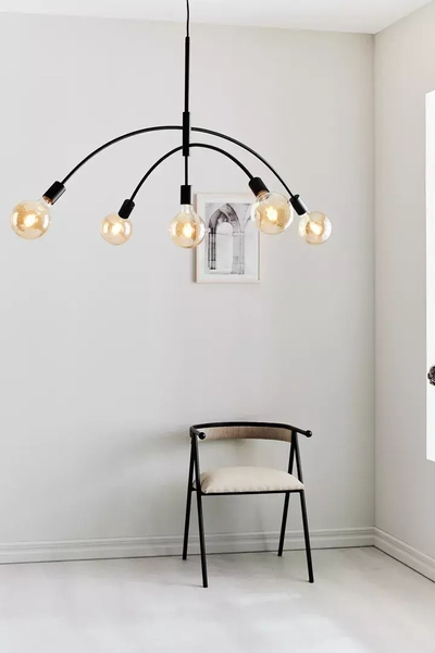 Wisząca lampa industrialna Crux czarny zwis do jadalni