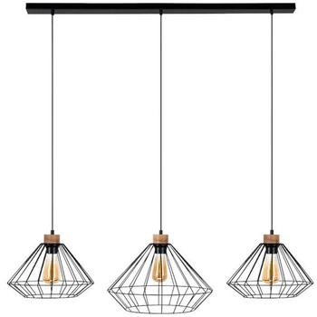 Wisząca lampa loft RAQUELLE 187349304 klatki metalowa industrialny czarny