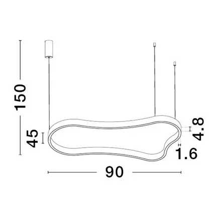 Liniowa lampa wisząca VELBANO LE45414 LED 52W 3000K pierścień biały