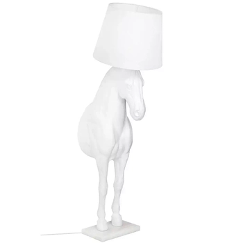 Stojąca lampa pokojowa HORSE M podłogowy koń z abażurem biały