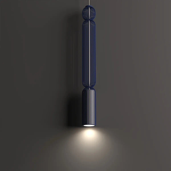 Sypialniana wisząca lampa CAMELEON SINGLES 12196 druciana granatowa