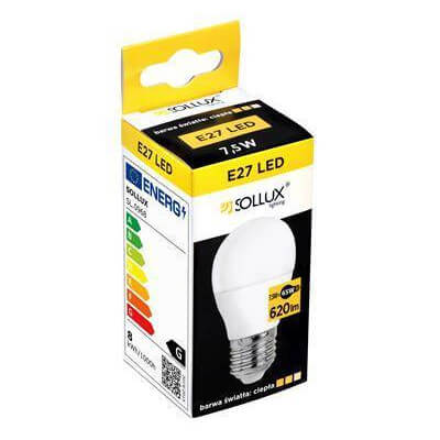 Żarówka SL.0968 Sollux LED LED E27 7,5W 3000K 620lm klasyczna biała